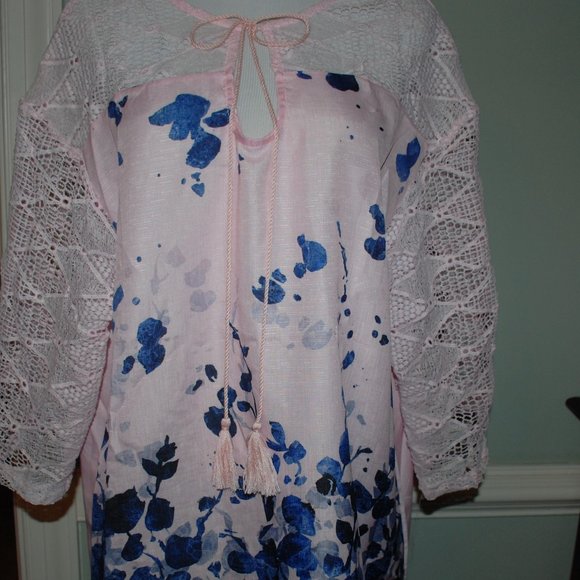NWOT Silky Pink Print Tunic - Picture 7 of 7
